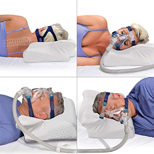 UALLL Apnea del Sueño Almohada – CPAP, Memoria de Forma Apnea del sueño Almohada con Funda de Almohada - Ortopedia/Anti-ronquido