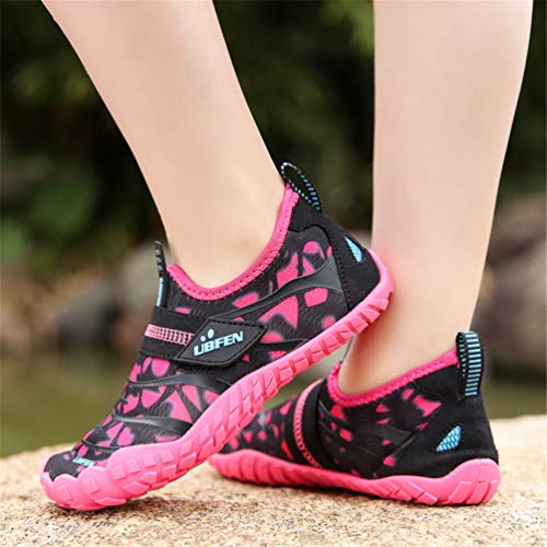 UBFEN Zapatos de Agua Niño Niña Secado Rápido Zapatillas de Playa de Verano Deportes Acuáticos Escarpines Natación Buceo Surf Antideslizante Transpirable 34 Rosa