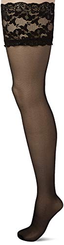 Ulla Popken Halterloser Strumpf Medias, 20 DEN, Negro (Schwarz 10), Talla única (Talla del Fabricante: 1) para Mujer