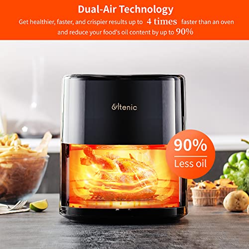 Ultenic K10 Freidora sin Aceite 5L, Freidora de Aire Wi-Fi con 11 Modos, Recetas Españolas Online, Pantalla LED Táctil, Función Mantener Caliente, Cesta Antiadherente Sin BPA ni PFOA, 1500W