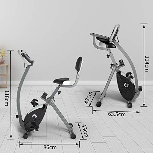 Ultrasport Senior Bicicleta de Ejercicio , ideal para el entrenamiento en edad avanzada, con acceso bajo, ordenador de entrenamiento fácil de usar, acolchado cómodo, plegable, 8 niveles de resistencia