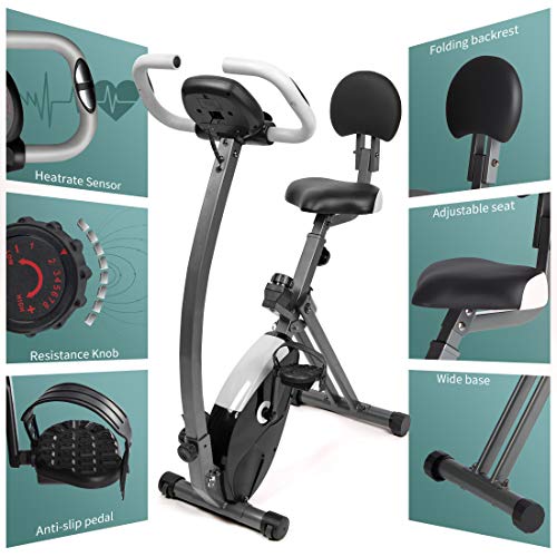 Ultrasport Senior Bicicleta de Ejercicio , ideal para el entrenamiento en edad avanzada, con acceso bajo, ordenador de entrenamiento fácil de usar, acolchado cómodo, plegable, 8 niveles de resistencia