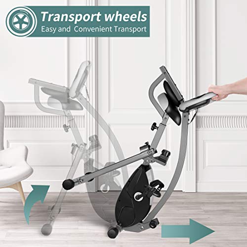 Ultrasport Senior Bicicleta de Ejercicio , ideal para el entrenamiento en edad avanzada, con acceso bajo, ordenador de entrenamiento fácil de usar, acolchado cómodo, plegable, 8 niveles de resistencia