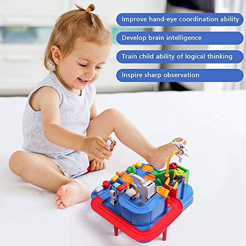 Umitive Pista de Coches para Niños, Cars Juguetes de Aventura Playsets con Ciudad Rescate Pista, Juegos Interactivos Montessori Educativo para Niños 3 4 5 6 7 8 años (Small)