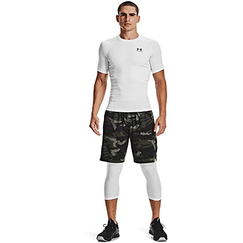 Under Armour UA HG Armour Comp SS Camiseta para Hombre, Blanco (White/Black), S