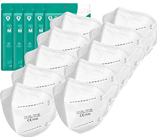 Uniguardian [10 piezas Mascarilla FFP3 Empaquetado individualmente, certificado EN149: 2001 + A1: 2009 Mascarilla de respiración sin válvula-BFE ≥99% | PFE ≥99%