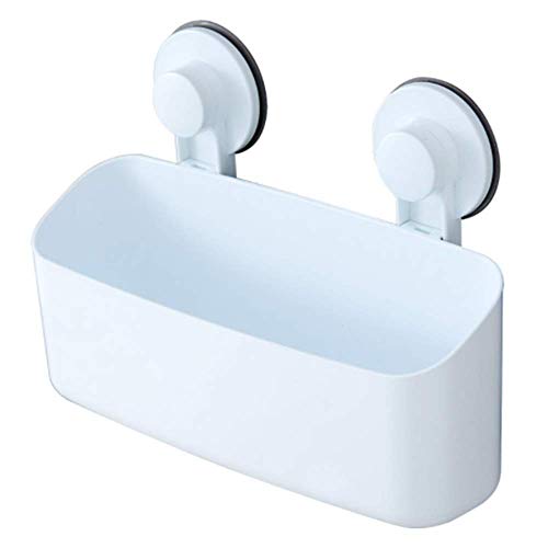 UNISHOP Cesta de Ducha con Ventosa para Pared de Baño y Cocina, Estante de Ducha para Jabones Sin Taladrar, Organizador de Plástico, Sin Perforaciones