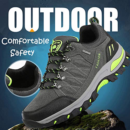 Unitysow Zapatillas de Senderismo Hombres Al Aire Libre Zapatillas de Trekking Impermeables Zapatillas de Montaña Botas de Senderismo Antideslizantes Camping Escalada Sneakers,Gris Claro,EU40