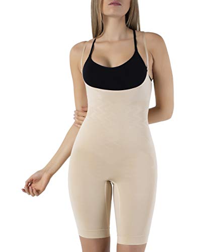 UnsichtBra Body Integral de Mujer Moldeador, Escote Libre, Pierna Larga (sw_2100) (XL (48-54), Beige)