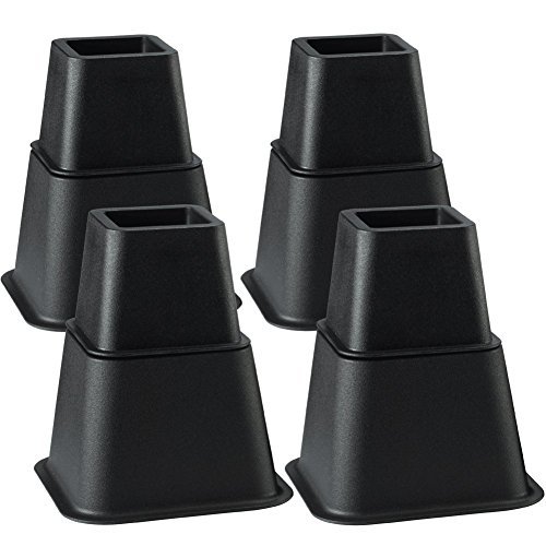 Uping Elevador de Muebles, Elevadores Ajustables para Camas, Mesas o Mobiliario, Agregue Altura de 7,5CM 13CM o 20,5CM (8 Pack, Negro)