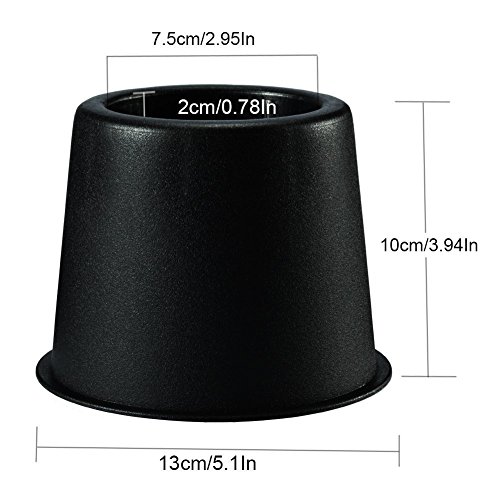 Uping Elevador de Muebles, Elevadores Ajustables para Camas, Mesas o Mobiliario, Agregue Altura de 8CM (4 pack, negro)