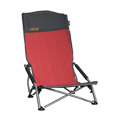 Uquip Sandy XL - Silla Plegable con Respaldo Alto, Tumbona para Exteriores, máxima 120 kg, Rojo