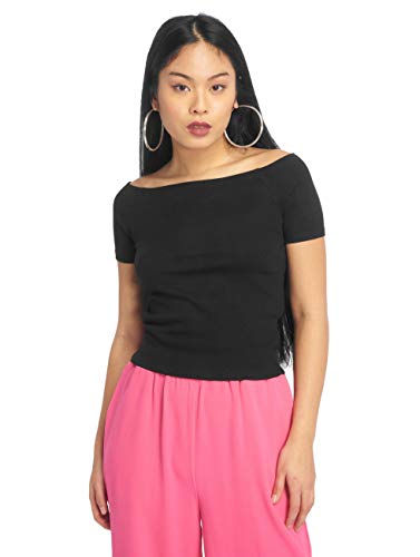 Urban Classics Ladies Off Shoulder Rib tee Camiseta, Negro, M para Mujer