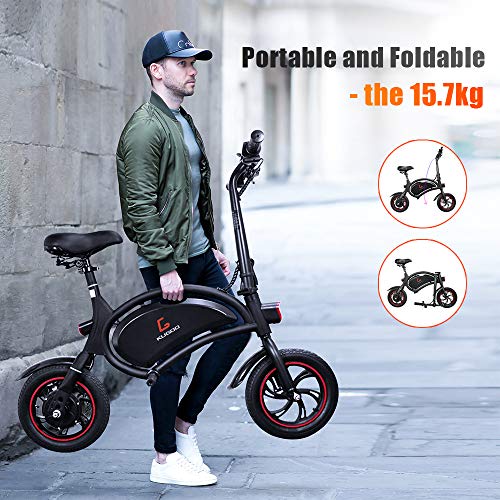 urbetter Bicicleta Electrica Plegables, 250W Motor Bicicleta Plegable 25 km/h, Bici Electricas Adulto con Ruedas de 12", Batería 36V 6.0Ah, Asiento Ajustable, sin Pedales