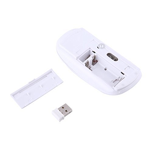 UrChoiceLtd® Ratón Inalambrico, 2.4GHz Inalámbrico Forma De Ajuste Ergonómico Curvo USB Inalámbrico Óptico  Ratón De Juegos Con Nano Receptor Para Manzana MacBook Air Pro PC Laptop