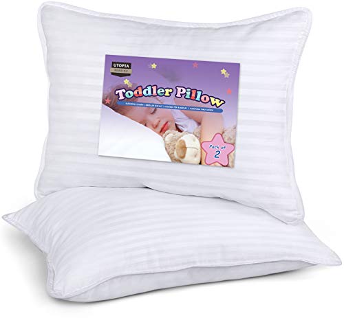 Utopia Bedding Almohada para Niños (Juego de 2), 33 x 45 cm Almohada para Bebés Pequeños con Algodón Mezcla de Tejido, Almohadas Transpirables y Suaves (13'' x 18'')