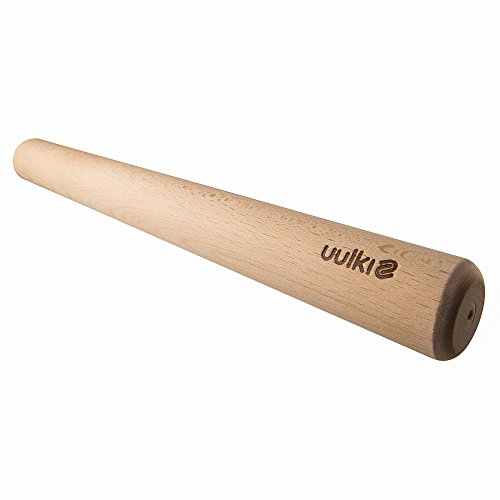 Uulki Rodillo de amasar de cocina en Madera de haya Ecológico - Artesanía tradicional de Europa 4,5 cm diámetro (45 cm)