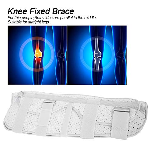 Uxsiya Soporte Fijo para Rodilla Práctico Protector Ligero Férula para fracturas Ajustable para Mujeres y Hombres(Gray, L)