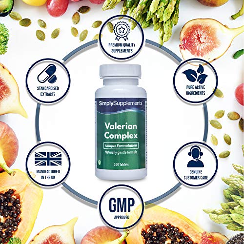 Valeriana Complex - ¡Bote para 6 meses! - Apto para veganos - 360 Comprimidos - SimplySupplements