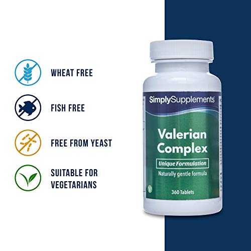 Valeriana Complex - ¡Bote para 6 meses! - Apto para veganos - 360 Comprimidos - SimplySupplements