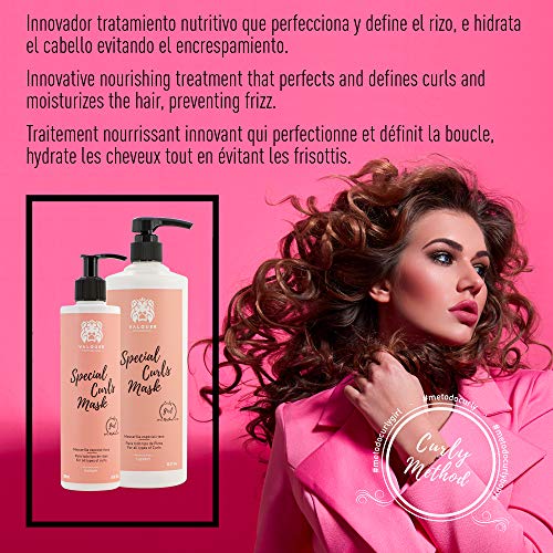 Válquer Profesional Mascarilla Especial Rizos, Método Curly Girl, para Cabellos Rizados, Sin Sulfatos, Sin Sal, Vegano Cabello Rizado, Rizos Perfectos, Hasta 96% Origen Natural, 1000 Mililitros