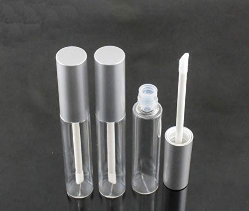 VASANA - 10 tubos de brillo de labios de 10 ml a granel con tapa de plata vacía de plástico para pintalabios de labios de plástico para muestras de lápiz labial