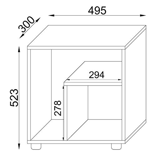 VCM Zeito Mesa Auxiliar, Nogal, 55x50x30 cm