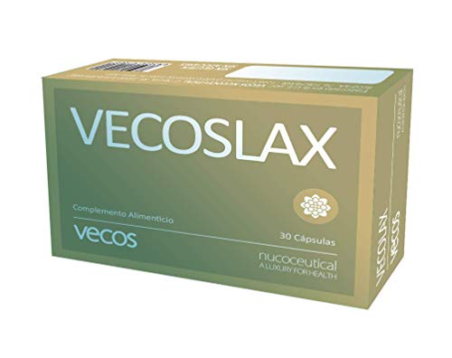 Vecoslax para ayudar con el estreñimiento ocasional – Suplemento alimenticio con efecto laxante para contribuir en la regularidad intestinal para ir al baño– Aloe Vera, frángula y hojas de sen