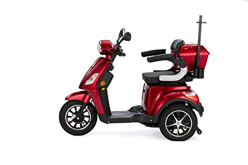 VELECO Scooter para discapacitados de 3 Ruedas Para Personas Mayores Minusvalido DRACO 25km/h (Rojo)