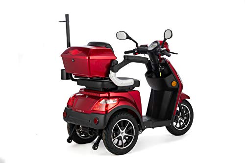 VELECO Scooter para discapacitados de 3 Ruedas Para Personas Mayores Minusvalido DRACO 25km/h (Rojo)