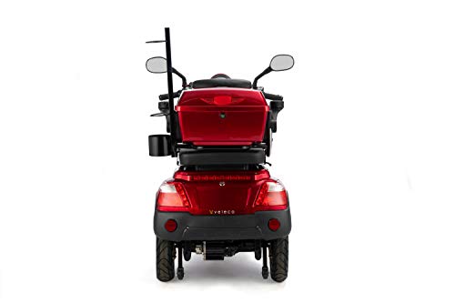 VELECO Scooter para discapacitados de 3 Ruedas Para Personas Mayores Minusvalido DRACO 25km/h (Rojo)