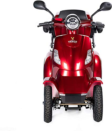 VELECO Scooter para discapacitados de 4 Ruedas Para Personas Mayores Minusvalido 1000W FASTER 25km/h (Rojo)