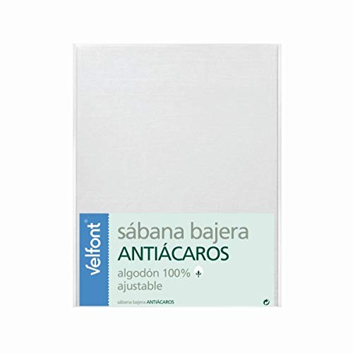 Velfont - Sábana Bajera Antiácaros 90, Blanco