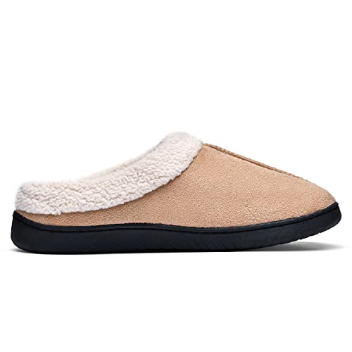 Veluckin Zapatillas de casa de Invierno para Hombres y Mujeres Calidez Antideslizante,Caqui,44/45EU