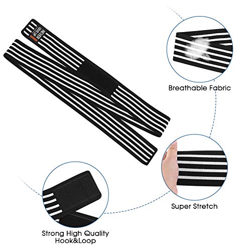 Venda para Rodilla, Soporte para Rodillas, Elástica Rodilleras Deportivas Fitness, Rodillera Menisco y Ligamentos, Rodillera Vendas para Hombres y Mujeres, 1 Par