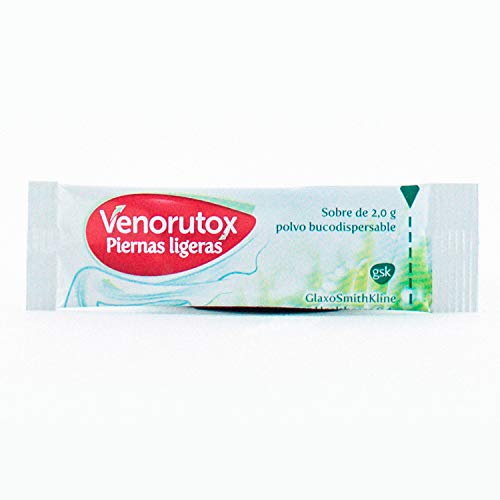 Venorutox Piernas Ligeras - Complemento Alimenticio para piernas cansadas, sabor naranja-limón - 20 sobres polvo