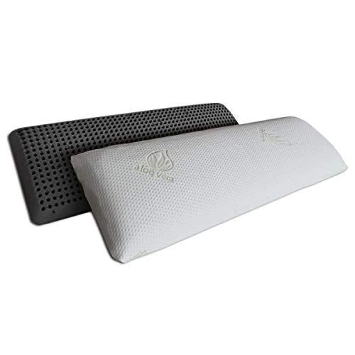 Ventadecolchones - Almohada Viscoelástica de Carbono Perforada - Antiácaros y Antibacterias - Tejido Aloe Vera - 135 cm