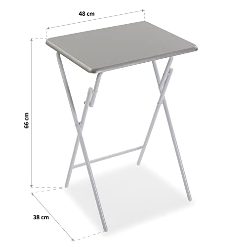 Versa Lyon Mesa Plegable pequeña para la Cocina, la terraza o el salón. Mesa Auxiliar Sencilla y fácil de Guardar, Medidas (Al x L x An) 66 x 38 x 48 cm, Madera MDF y Metal, Color Gris