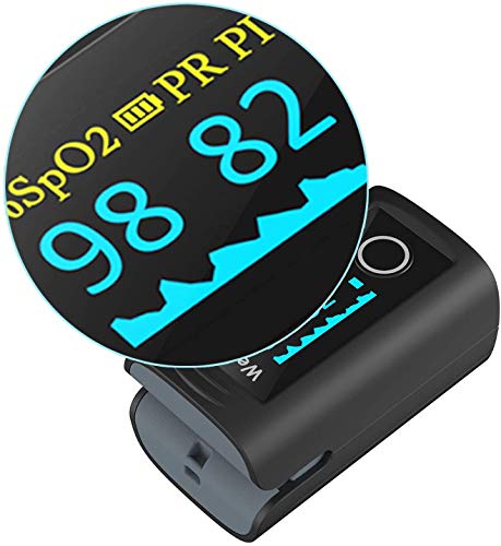 ViATOM Sp-O2 - Monitor de oxígeno en sangre y pulsómetro, pilas y correa para el cuello (Bluetooth de 4 direcciones, gris)