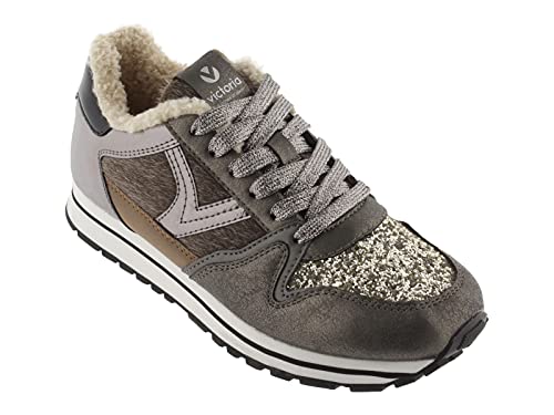 victoria Plano VICTORIA Cometa Zapatilla SINTÉTICA MULTIMATERIAL Borreguito 1141124-WOMEN para Mujer Antracita 40