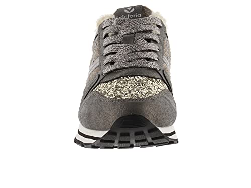 victoria Plano VICTORIA Cometa Zapatilla SINTÉTICA MULTIMATERIAL Borreguito 1141124-WOMEN para Mujer Antracita 40