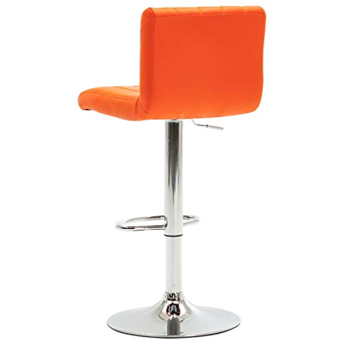 vidaXL 2X Taburetes de Cocina Acolchado Casa Pub Bistró Restaurante Asiento con Reposapiés con Respaldo Silla Alta de Bar Cuero Sintético Naranja