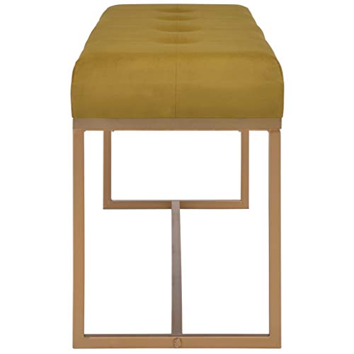 vidaXL Banco Asiento Silla Sillón Taburete Banquillo Mueble Mobiliario de Hogar Salón Cocina Bar Casa Patio 120 cm Terciopelo Mostaza