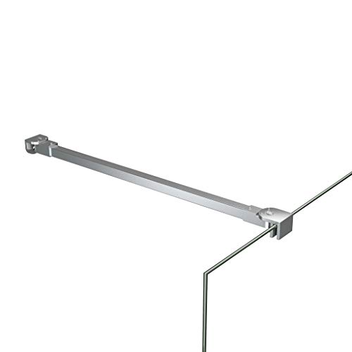 vidaXL Brazo de Soporte para Mampara de Ducha Pared sin Marco Puerta Fijo Conexión de Cristal a Cristal Barra de Apoyo 47,5 cm Acero Inoxidable