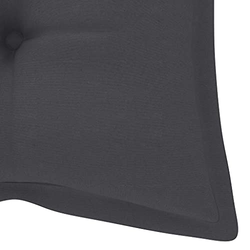 vidaXL Cojín para Balancín Almohada de Mecedora Columpio Hamaca Respaldo Silla Asiento Jardín Patio Terraza Balcón Exterior Tela Gris Antracita 120 cm