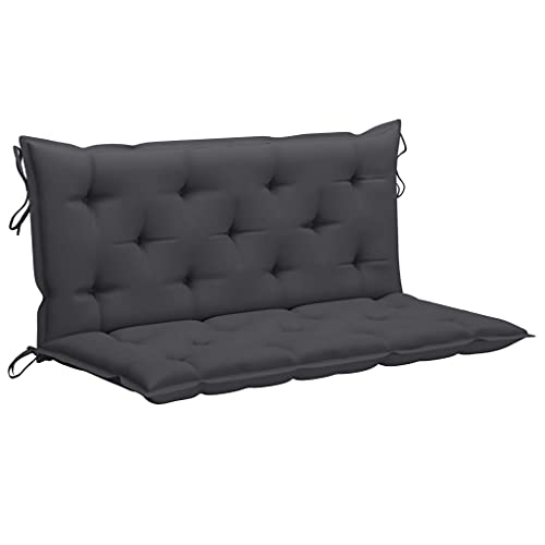 vidaXL Cojín para Balancín Almohada de Mecedora Columpio Hamaca Respaldo Silla Asiento Jardín Patio Terraza Balcón Exterior Tela Gris Antracita 120 cm