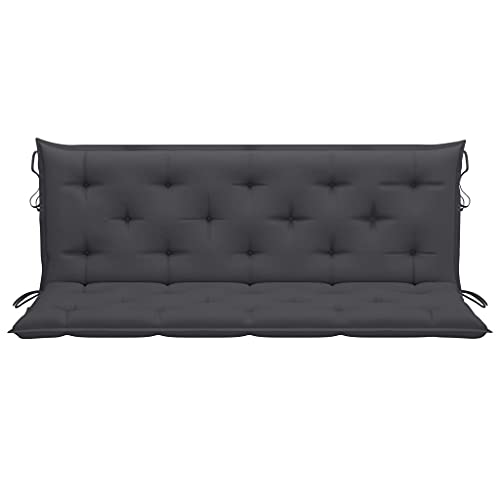 vidaXL Cojín para Balancín Almohada de Mecedora Columpio Hamaca Respaldo Silla Asiento Jardín Patio Terraza Balcón Exterior Tela Gris Antracita 150 cm