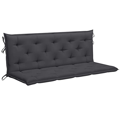 vidaXL Cojín para Balancín Almohada de Mecedora Columpio Hamaca Respaldo Silla Asiento Jardín Patio Terraza Balcón Exterior Tela Gris Antracita 150 cm