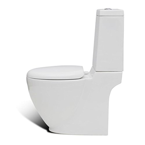 vidaXL Set de Inodoro y Bidé Suelo Pie Cerámica Blanco Váter WC Retrete Bidet