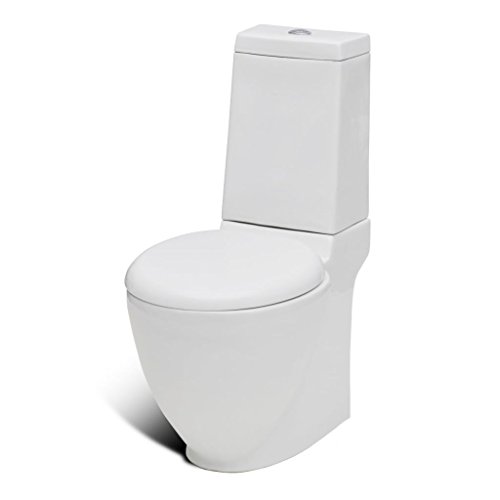 vidaXL Set de Inodoro y Bidé Suelo Pie Cerámica Blanco Váter WC Retrete Bidet